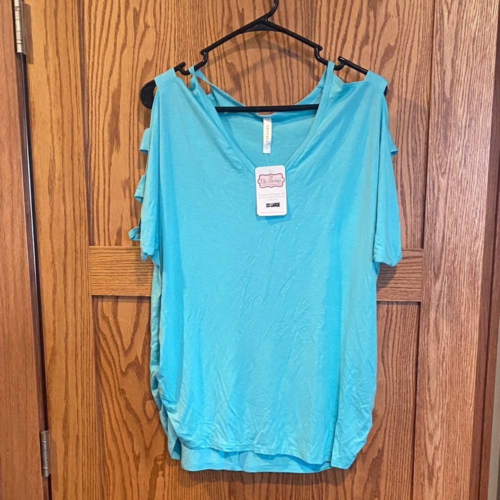 Emerald Aqua Short Sleeve Women's Tee XXL NWT